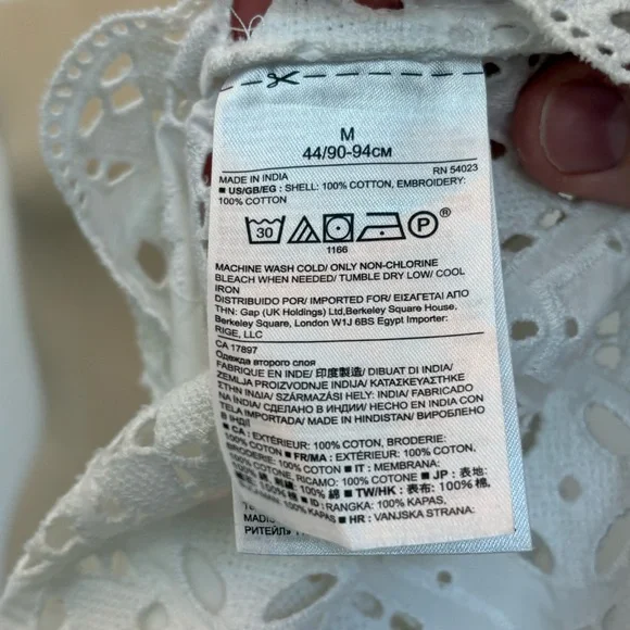 Banana Republic White Long Sleeve Embellished Button Down Shirt - Picture 6 of 7